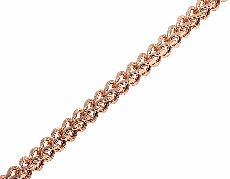 10K Rose Gold 4MM Hollow Franco Box Link Chain Necklace 22-30 Inches