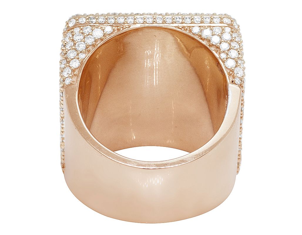 10K Rose Gold Baguette 5.75CT Diamond Pinky Ring 25MM - Image 5