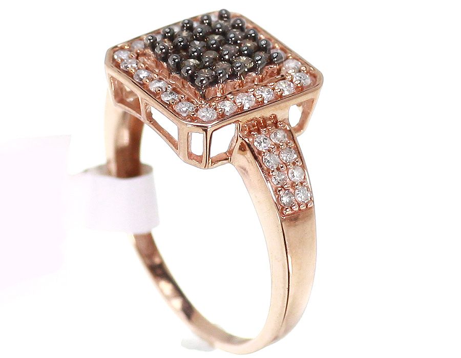 10k Rose Gold Brown Diamond Fashion Ring 0.55 ct - Image 2