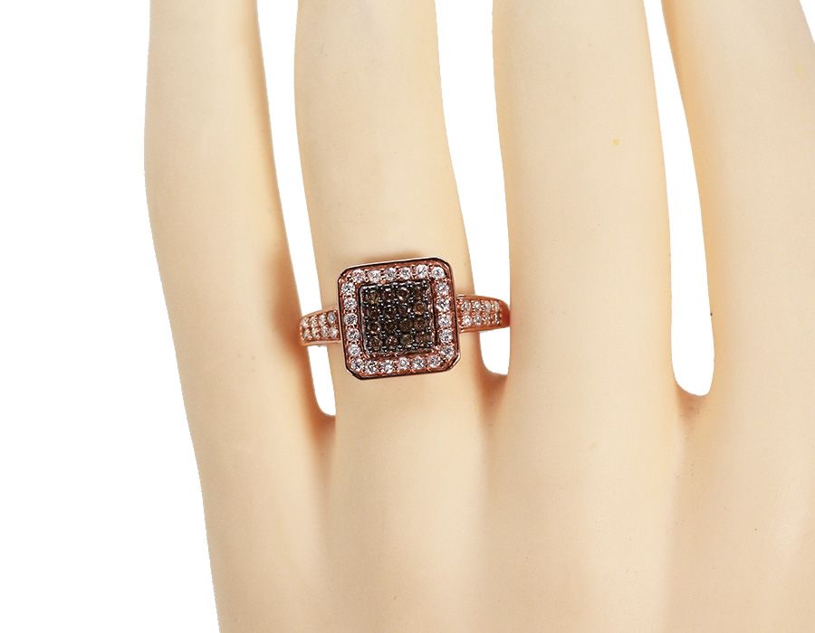 10k Rose Gold Brown Diamond Fashion Ring 0.55 ct - Image 3