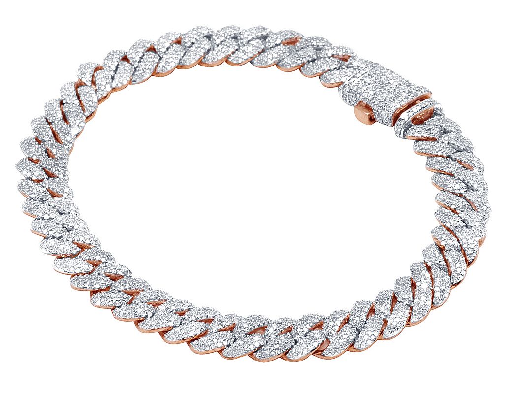 10K Rose Gold Diamond Miami Cuban Link Bracelet 8 MM 8" 3.4 CT - Image 3