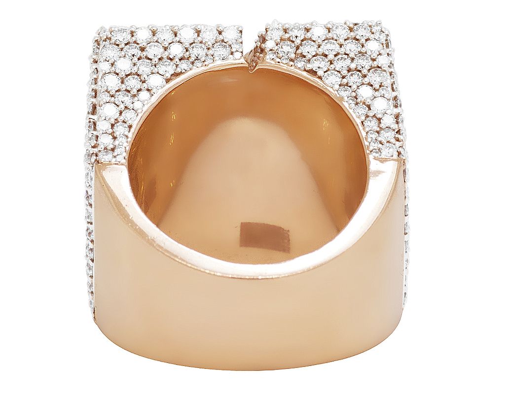 "N" Initial EGL Certified VVS 9.3CT Diamond Ring 10k Rose Gold 26MM - Image 2